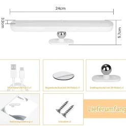 zmh Applique Murale Intérieure|Applique Murale Pour Cuisine<Applique LED Intérieur Dimmable Sous-lampe 24cm Nuit Batterie Sans Fil Couloir