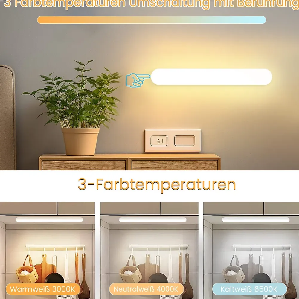 zmh Applique Murale Intérieure|Applique Murale Pour Cuisine<Applique LED Intérieur Dimmable Sous-lampe 24cm Nuit Batterie Sans Fil Couloir