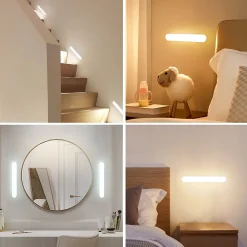 zmh Applique Murale Intérieure|Applique Murale Pour Cuisine<Applique LED Intérieur Dimmable Sous-lampe 24cm Nuit Batterie Sans Fil Couloir