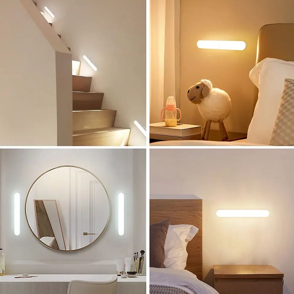 zmh Applique Murale Intérieure|Applique Murale Pour Cuisine<Applique LED Intérieur Dimmable Sous-lampe 24cm Nuit Batterie Sans Fil Couloir