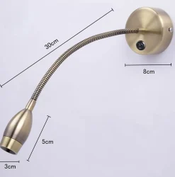 zmh Applique Murale Intérieure<Applique LED Lampes De Lecture Liseuse 3w 3000k Blanc Chaud 360 degrés Lit Lumière Flexible