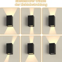 Best zmh Applique Murale Extérieure LED Moderne Up Down Applique Murale Extérieure IP65 Chambre à Coucher Couloir