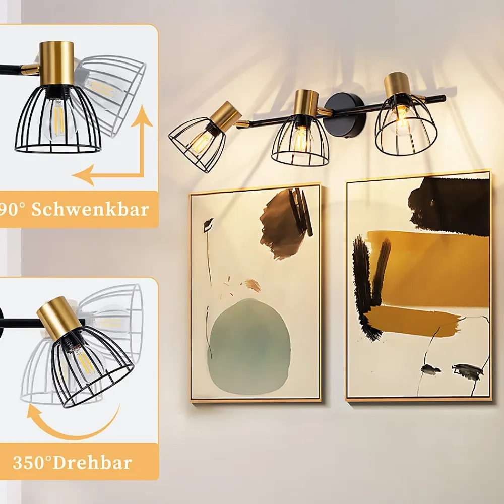 zmh Applique Murale Intérieur 3 Flammes E14 Lampe De Salon Max.25w