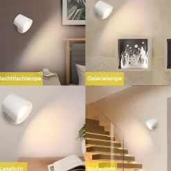 Best zmh Applique Murale LED 360 degrés Pivotante 3 Niveaux De Luminosité Blanc Pour Salon Couloir