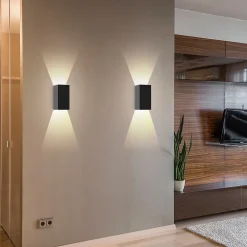 Best zmh Applique Murale LED Moderne Noire - Éclairage Extérieur Et Intérieur