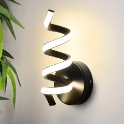 zmh Applique Murale Extérieure<Applique Murale LED Moderne Noire 7W avec Lumière Chaude pour Salon et Décoration Intérieure