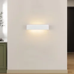 zmh Applique Murale Extérieure<Applique Murale Moderne G9 en Plâtre Blanc pour Chambre et Couloir