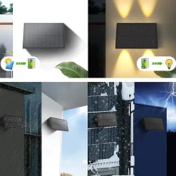 zmh Applique Murale Extérieure<Lampes Solaires Pour Mur Extérieur - 2 Appliques Murales Solaires Blanc