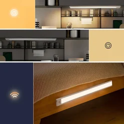 zmh Applique Pour Salon|Applique Murale Pour Cuisine<Lot De 2 Lampes LED Argenté Encastrables Avec Détecteur De Mouvement 40cm