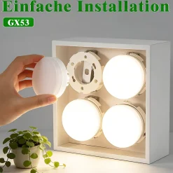 New zmh Lot De 6 LED Ampoules Gx53 ultra Plat 3000k 5 w 230v Non Dimmable Blanc