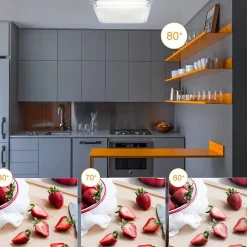 zmh Plafonnier Pour Chambre|Plafonnier Pour Cuisine<Plafonnier LED Dimmable Avec Télécommande 30cm 32w Moderne