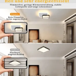 zmh Plafonnier<Plafonnier LED Moderne Noir Blanc Design Acrylique Lampe De Salon