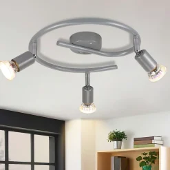 zmh Plafonnier<Spot De Plafond 3 Flammes Gu10 Moderne Plafonnier Couloir Ampoule Incluse